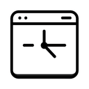 Минималистичная одноцветная иконка гибкого графика на белом фоне для сайта зимнего отдыха в Крыму
